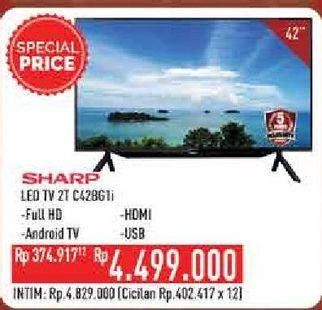 Promo Harga SHARP 2T-C42BG1i | Full HD Android TV 42"  - Hypermart