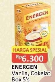 Promo Harga ENERGEN Cereal Instant Vanilla, Chocolate per 5 pcs 30 gr - Alfamart