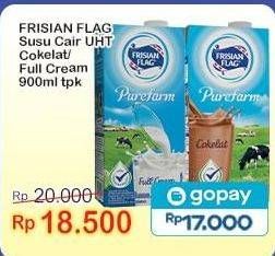 Promo Harga Frisian Flag Susu UHT Purefarm Swiss Chocolate, Full Cream 900 ml - Indomaret