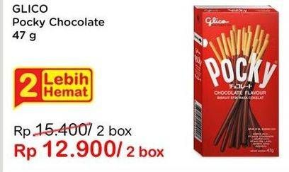 Promo Harga GLICO POCKY Stick Chocolate Flavour per 2 box 47 gr - Indomaret