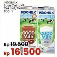 Promo Harga Indomilk Susu UHT Cokelat, Full Cream Plain 950 ml - Indomaret