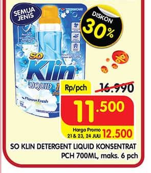 Promo Harga So Klin Liquid Detergent All Variants 700 ml - Superindo