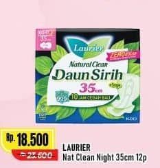 Promo Harga Laurier Natural Clean Night Wing 35cm 12 pcs - Alfamart