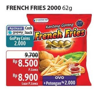 Promo Harga Siantar Top FRENCH FRIES 2000 Kentang Goreng 62 gr - Alfamidi