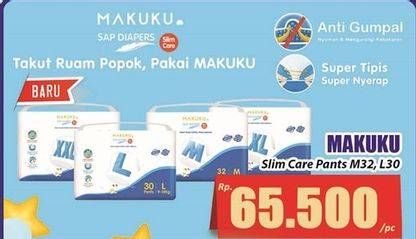 Promo Harga Makuku Air Diapers Slim Pants L30, M32 30 pcs - Hari Hari