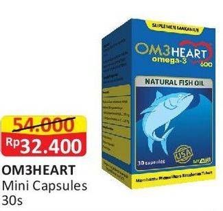 Promo Harga Om3heart Fish Oil Omega 3 30 pcs - Alfamart