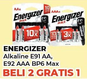 Promo Harga Energizer Battery Alkaline AAA, AA 6 pcs - Yogya