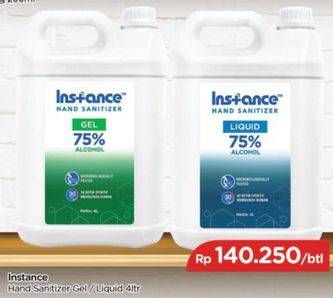 Promo Harga INSTANCE Hand Sanitizer Liquid Spray Gel, Liquid 4000 ml - TIP TOP