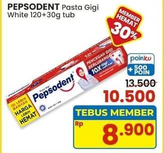 Promo Harga Pepsodent Pasta Gigi Pencegah Gigi Berlubang Fresh Cool Mint, White 150 gr - Indomaret