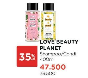 Promo Harga LOVE BEAUTY AND PLANET Shampoo & Conditioner 400 ml - Watsons