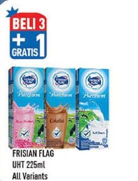 Promo Harga FRISIAN FLAG Susu UHT Purefarm Full Cream, Swiss Chocolate, Strawberry 225 ml - Hypermart