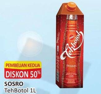 Promo Harga SOSRO Teh Botol 1 ltr - Alfamart