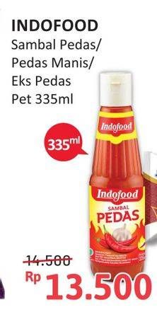 Promo Harga Indofood Sambal Pedas, Pedas Manis, Ekstra Pedas 335 ml - Alfamidi