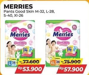 Promo Harga Merries Pants Good Skin M32, L28, S40 28 pcs - Alfamart