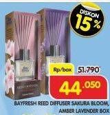 Promo Harga BAYFRESH Reed Diffuser Regular Sakura Bloom, Amber Lavender 30 ml - Superindo