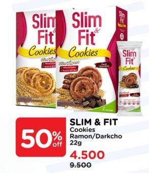 Promo Harga Slim & Fit Cookies Dark Chocolate, Raisin Cinnamon 22 gr - Watsons