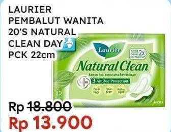 Promo Harga Laurier Natural Clean Wing 22cm 20 pcs - Indomaret