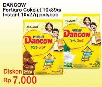 Promo Harga DANCOW FortiGro Susu Bubuk Instant Cokelat, Full Cream per 10 sachet 39 gr - Indomaret