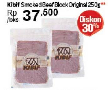 Promo Harga KIBIF Smoked Beef Block Original 250 gr - Carrefour