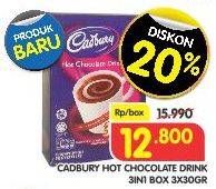 Promo Harga Cadbury Hot Chocolate Drink 3 in 1 3in1 3 pcs - Superindo