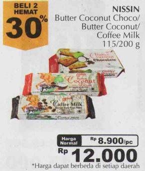 Promo Harga Nissin Butter Coconut Coklat/Butter Coconut/Coffe Milk  - Giant