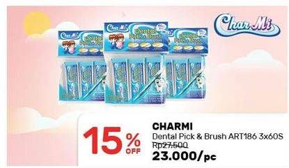 Promo Harga CHARMI Dental Pick & Brush 180 pcs - Guardian
