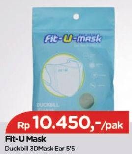 Promo Harga Fit-u-mask Masker Duckbill 3D 5 pcs - TIP TOP