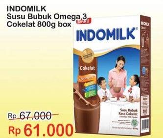 Promo Harga INDOMILK Susu Bubuk Omega 3 Cokelat 800 gr - Indomaret
