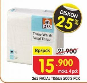 Promo Harga 365 Facial Tissue 500 pcs - Superindo