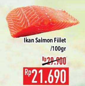 Promo Harga Salmon Fillet per 100 gr - Hypermart