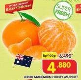 Promo Harga Jeruk Mandarin Honey Murcot per 100 gr - Superindo