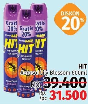 Promo Harga HIT Aerosol Lily Blossom 600 ml - LotteMart