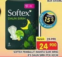 Promo Harga Softex Daun Sirih Wing 42 Cm 8 pcs - Superindo
