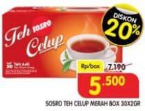 Promo Harga Sosro Teh Celup per 30 pcs 2 gr - Superindo