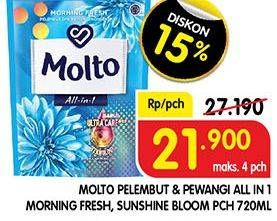 Promo Harga MOLTO All in 1 Blue Morning Fresh, Pink Sunshine Bloom 720 ml - Superindo