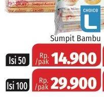 Promo Harga CHOICE L Sumpit Bambu 50 pcs - Lotte Grosir