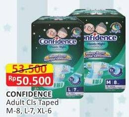 Promo Harga Confidence Adult Diapers Classic Night XL6, L7, M8 6 pcs - Alfamart