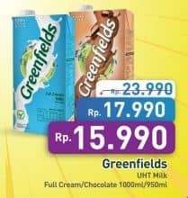 Promo Harga Greenfields UHT Full Cream, Chocolate, Choco Malt 1000 ml - Hypermart