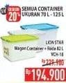 Promo Harga LION STAR Wagon Container + Roda VCH-18 82 ltr - Hypermart