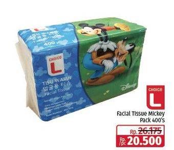 Promo Harga Choice L Facial Tissue Mickey 400 sheet - Lotte Grosir