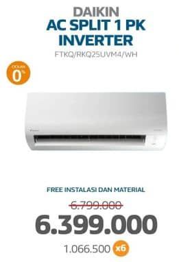 Promo Harga Daikin FTKQ/RKQ25UVM4/WH AC Split 1PK  - Electronic City