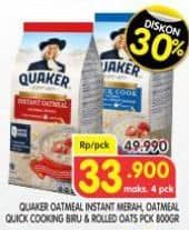 Promo Harga Quaker Oatmeal Instant, Quick Cooking, Rolled Oats 800 gr - Superindo