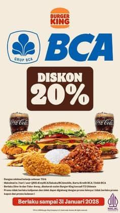 Promo Harga Diskon 20%  - Burger King
