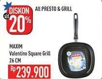Promo Harga MAXIM Valentino Square Grill 26 Cm  - Hypermart