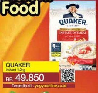 Promo Harga Quaker Oatmeal Instant 1200 gr - Yogya
