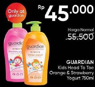 Promo Harga Guardian Kids Yogurt Head To Toe Orange, Strawberry 750 ml - Guardian