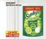 Promo Harga Sunlight Pencuci Piring All Variants 680 ml - Alfamart