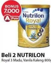Promo Harga NUTRILON Royal 3 Susu Pertumbuhan Vanila, Madu 800 gr - Alfamart