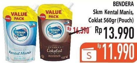 Promo Harga FRISIAN FLAG Susu Kental Manis Putih, Cokelat 560 gr - Hypermart