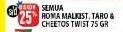 Promo Harga ROMA Malkist Creaker/TARO Net Snack/CHEETOS Twisted 75gr  - Hypermart